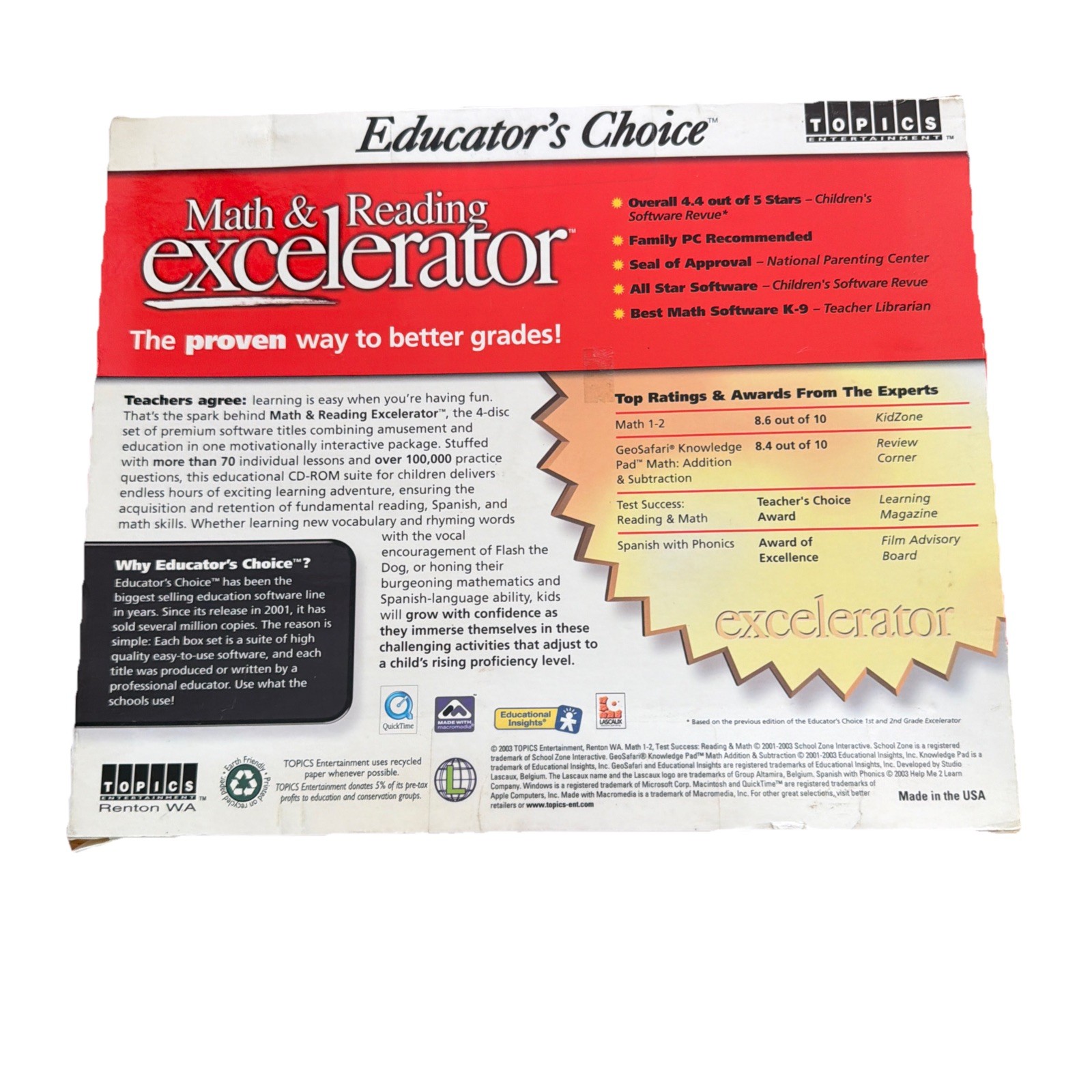 MATH & READING EXCELERATOR ( CS-327 ) Grades 1-2
