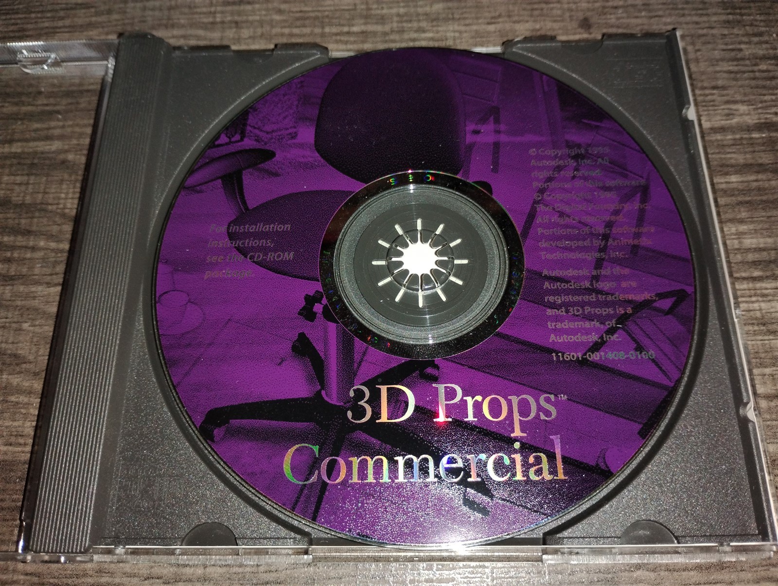 Autodesk 3D Props Commercial PC CD-ROM 1995 for Windows 95/3.1/NT3.51 Data Disc