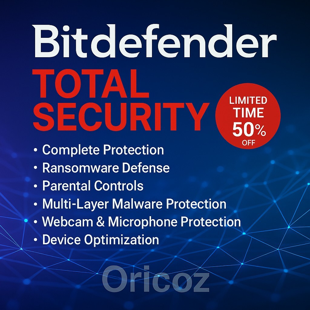 Bitdefender Total Security 2026 | 2 Years | 1-15 Devices | Windows Mac Android