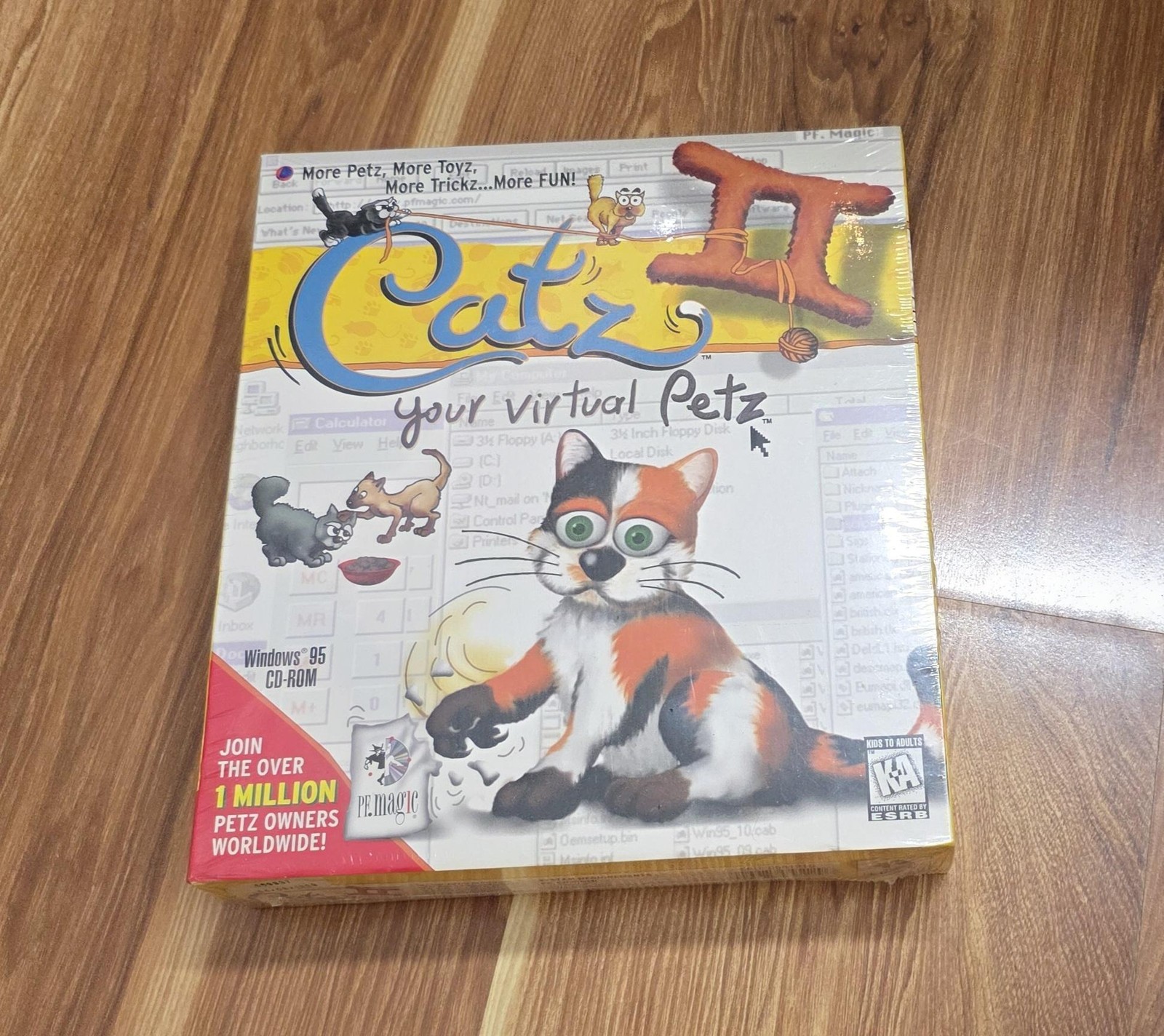 Catz II Your Virtual Petz PC Game New Sealed BIG BOX Windows 95 CD-ROM PF Magic