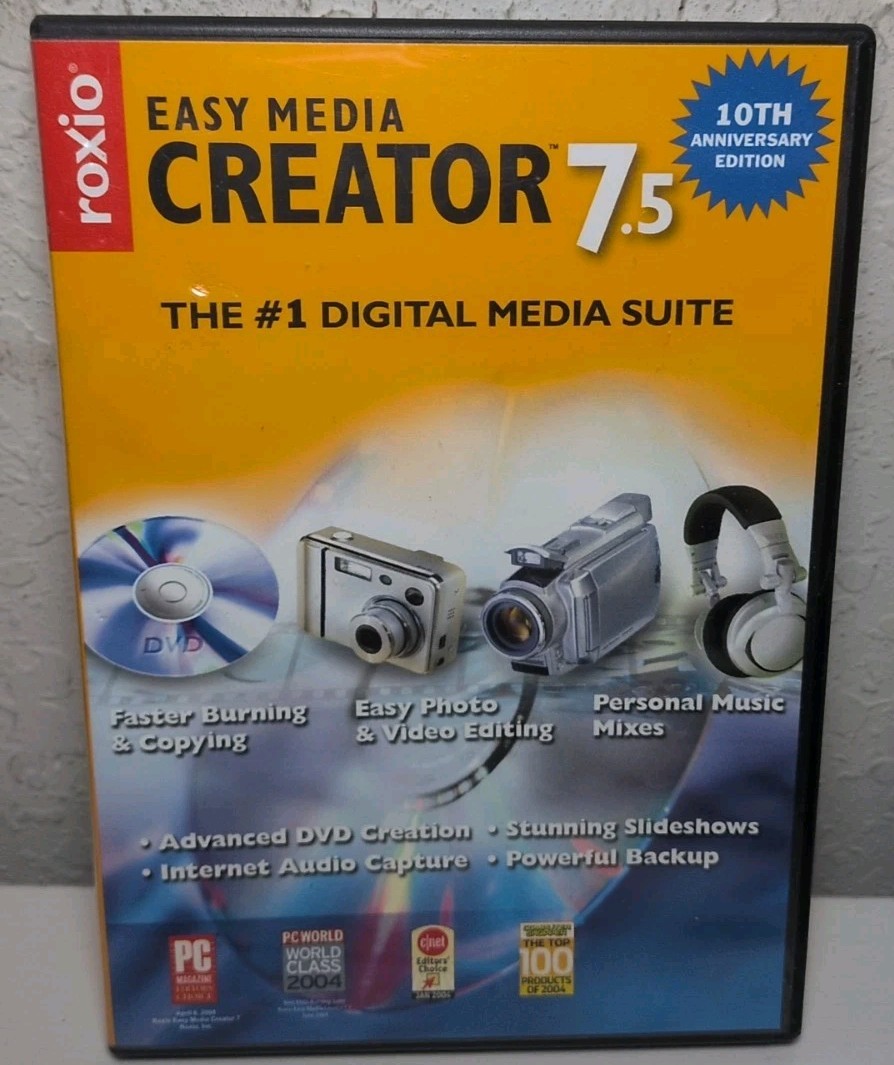 Easy Media Creator 7.5 Digital Media Suite By Roxio CD ROM W/Key B119