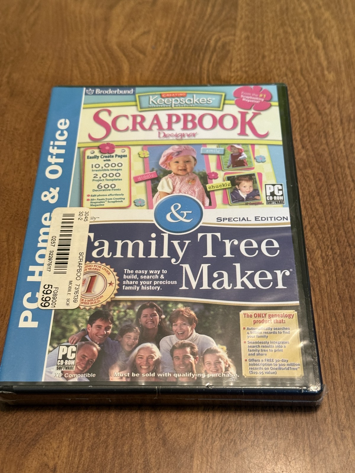 Broderbund Family Tree Maker & Scrapbook Designer Win XP CD-ROM Software NEW