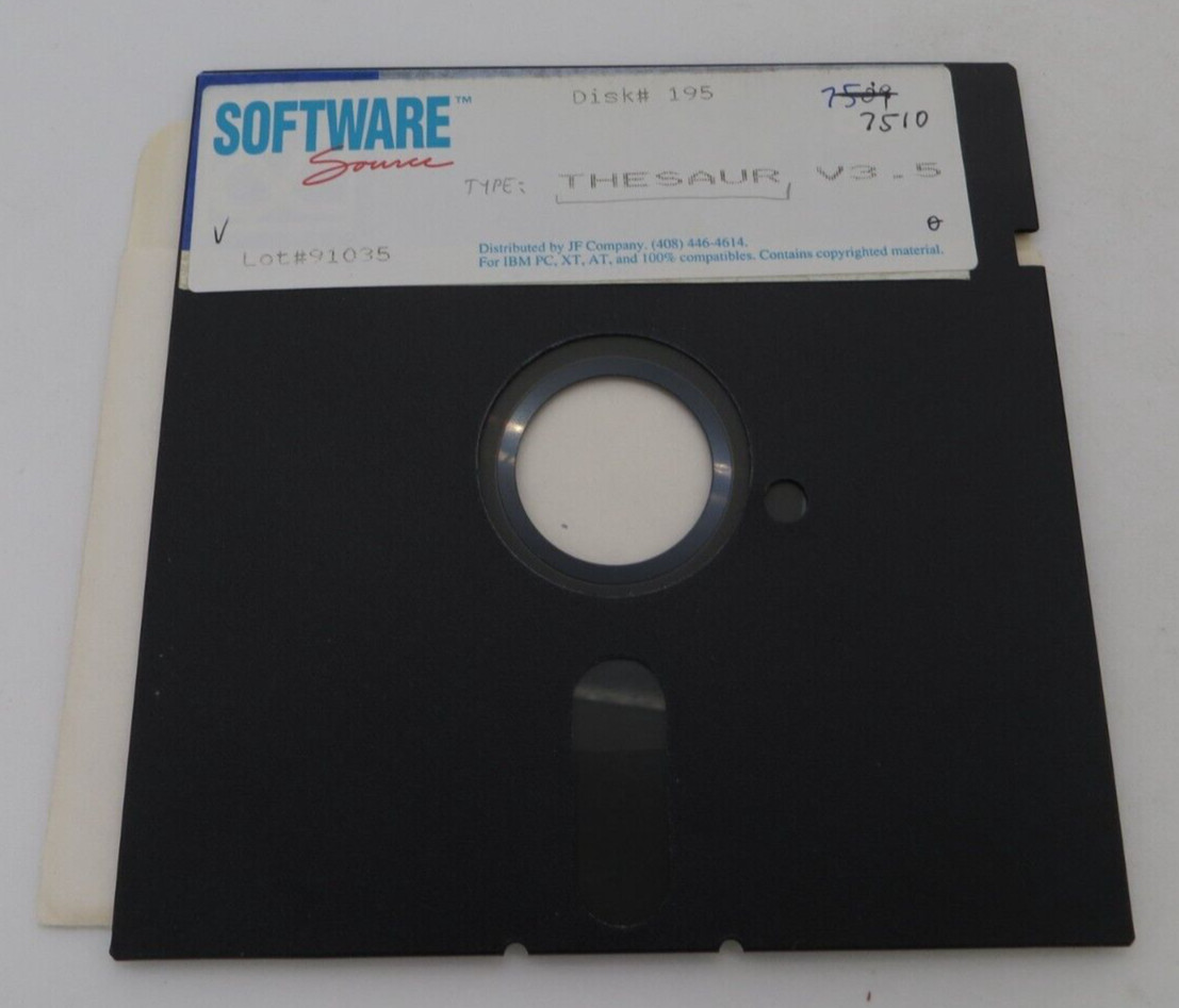 THESAUR V3.5 5.25″ Floppy Disk Software Source Disk#195 computer program disc *