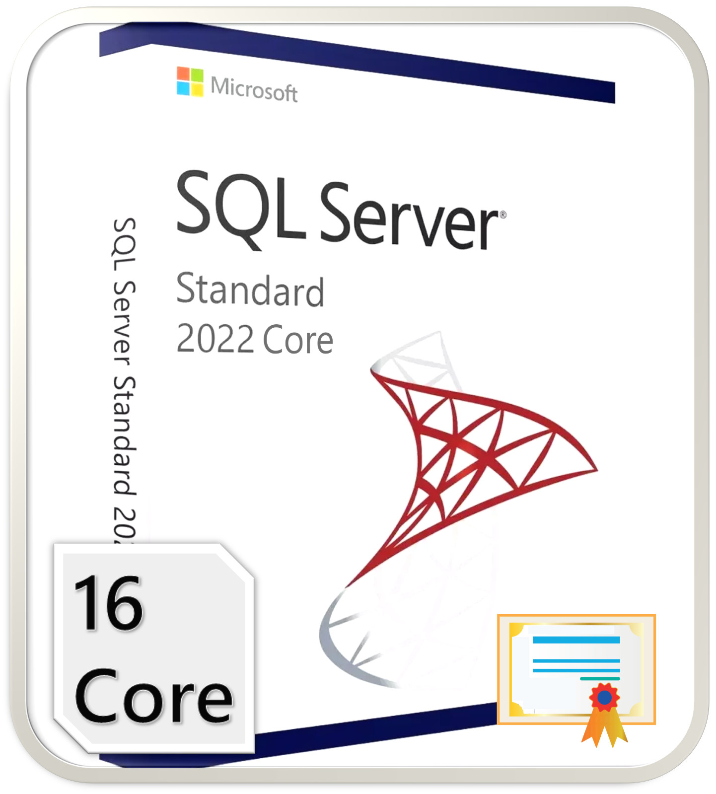 SQL Server 2022 Standard Core Edition, 16 Core License, Unlimited CALs