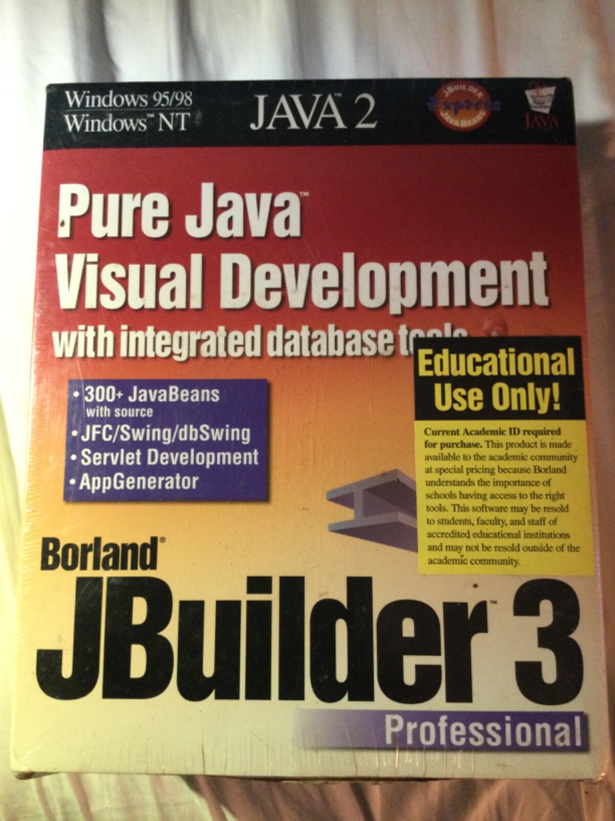 Borland JBuilder 3 Pro For Windows 95 98 NT – sealed retail