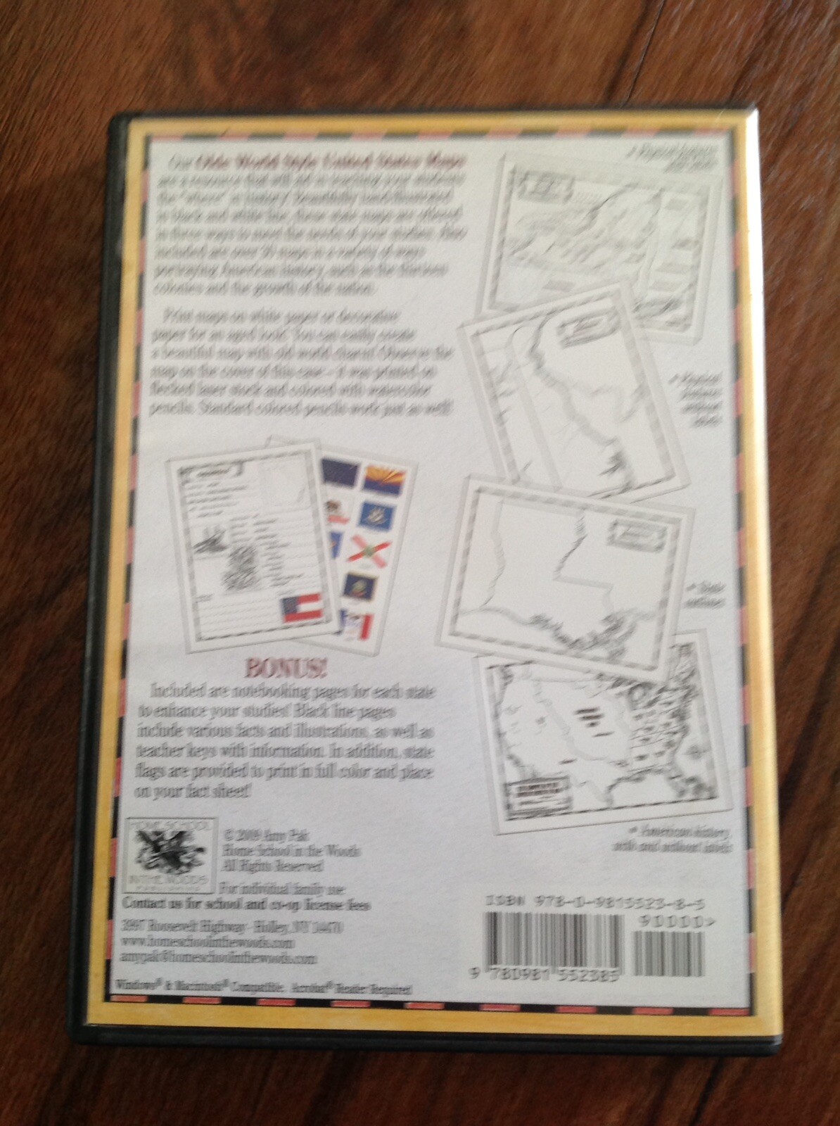 United States Maps – Olde World Style (CD-ROM 2009) Homeschool in the Woods