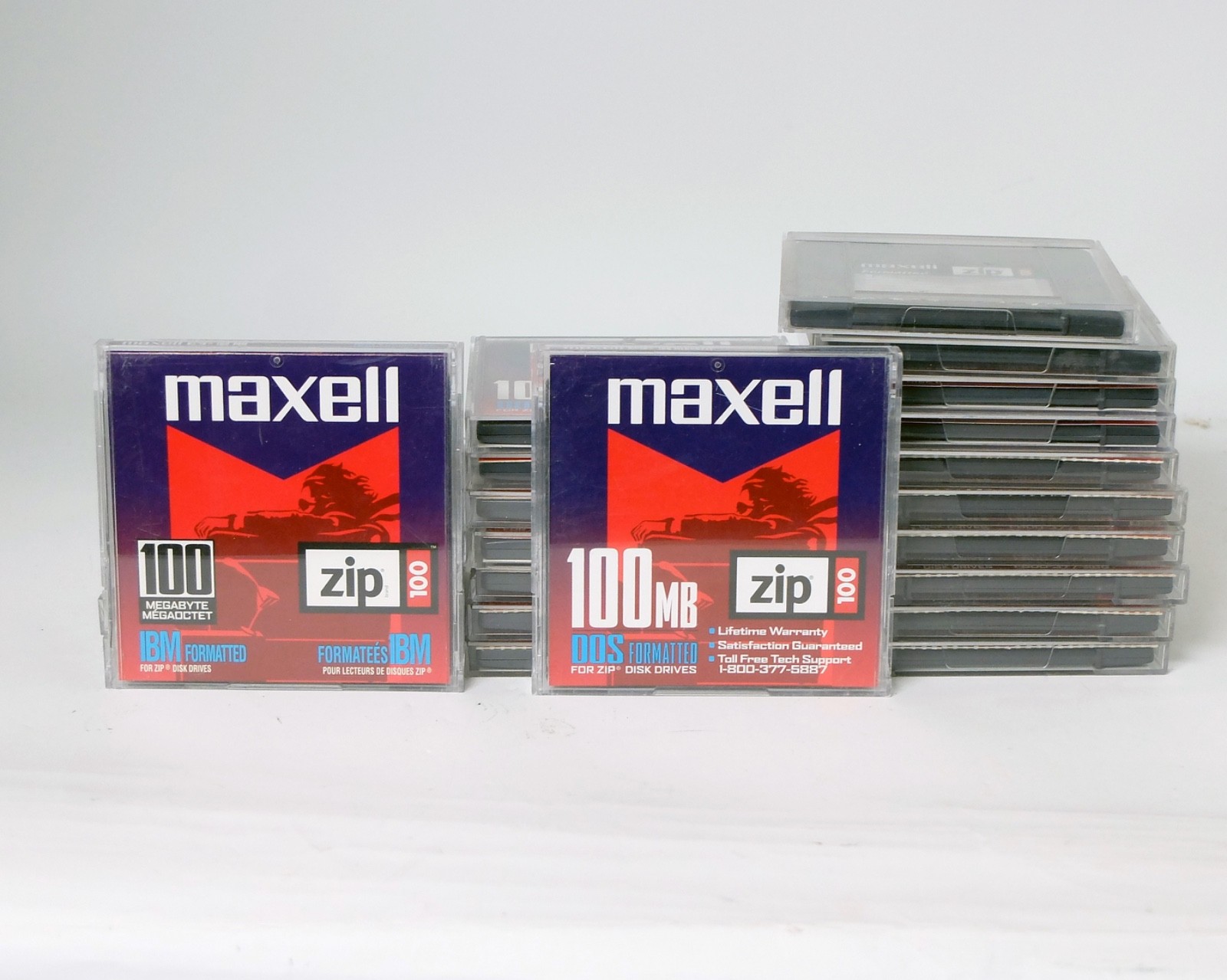 Maxell Zip 100 IBM DOS Formatted 100MB Disk set of 23x Used