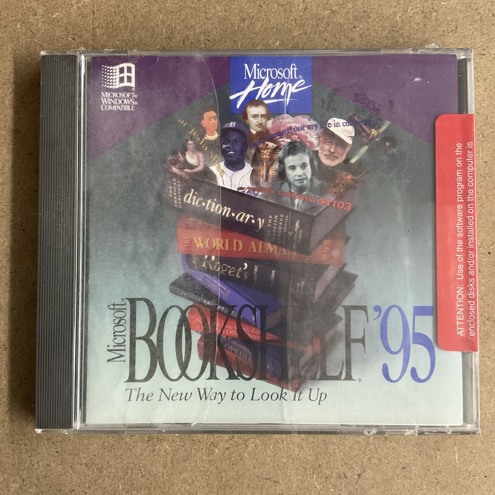Microsoft Bookshelf ’95 Multimedia Reference Library PC CD-Rom NEW Software 1995