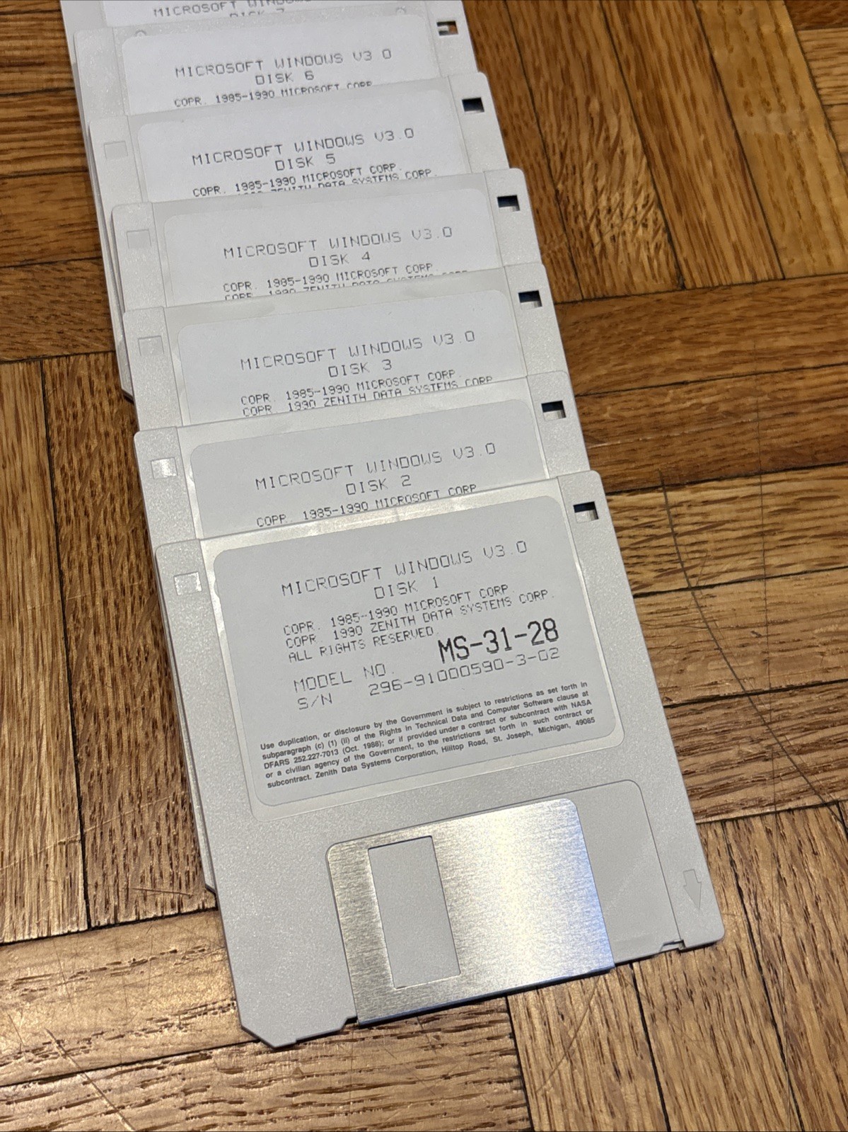 Vintage Zenith Microsoft MS-DOS 3.0 Operating System 3.5 Floppy Disks & Manual