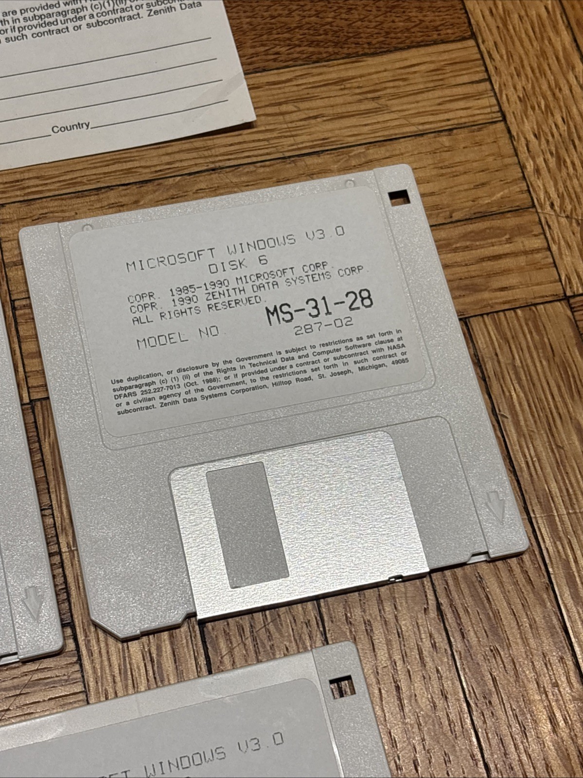 Vintage Zenith Microsoft MS-DOS 3.0 Operating System 3.5 Floppy Disks & Manual