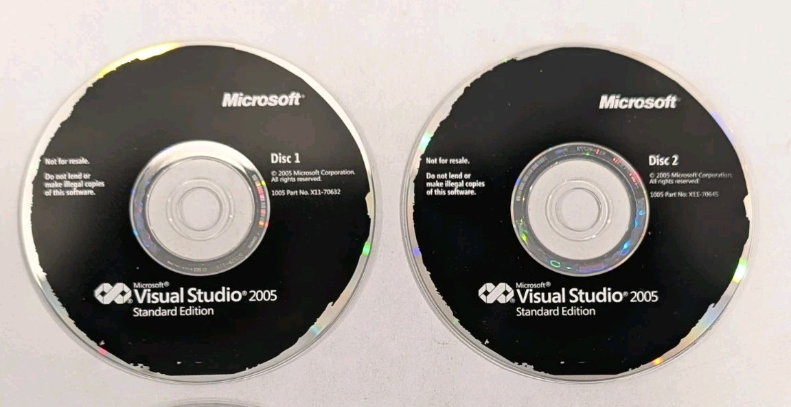 Microsoft Visual Studio 2005 Standard Edition CD | 2 Discs | Discs Only, No Key