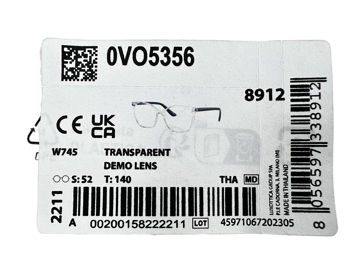 Vogue Eyewear NEW Transparent & Black Eyeglasses 52-17-140 Fashion Frames VO5356