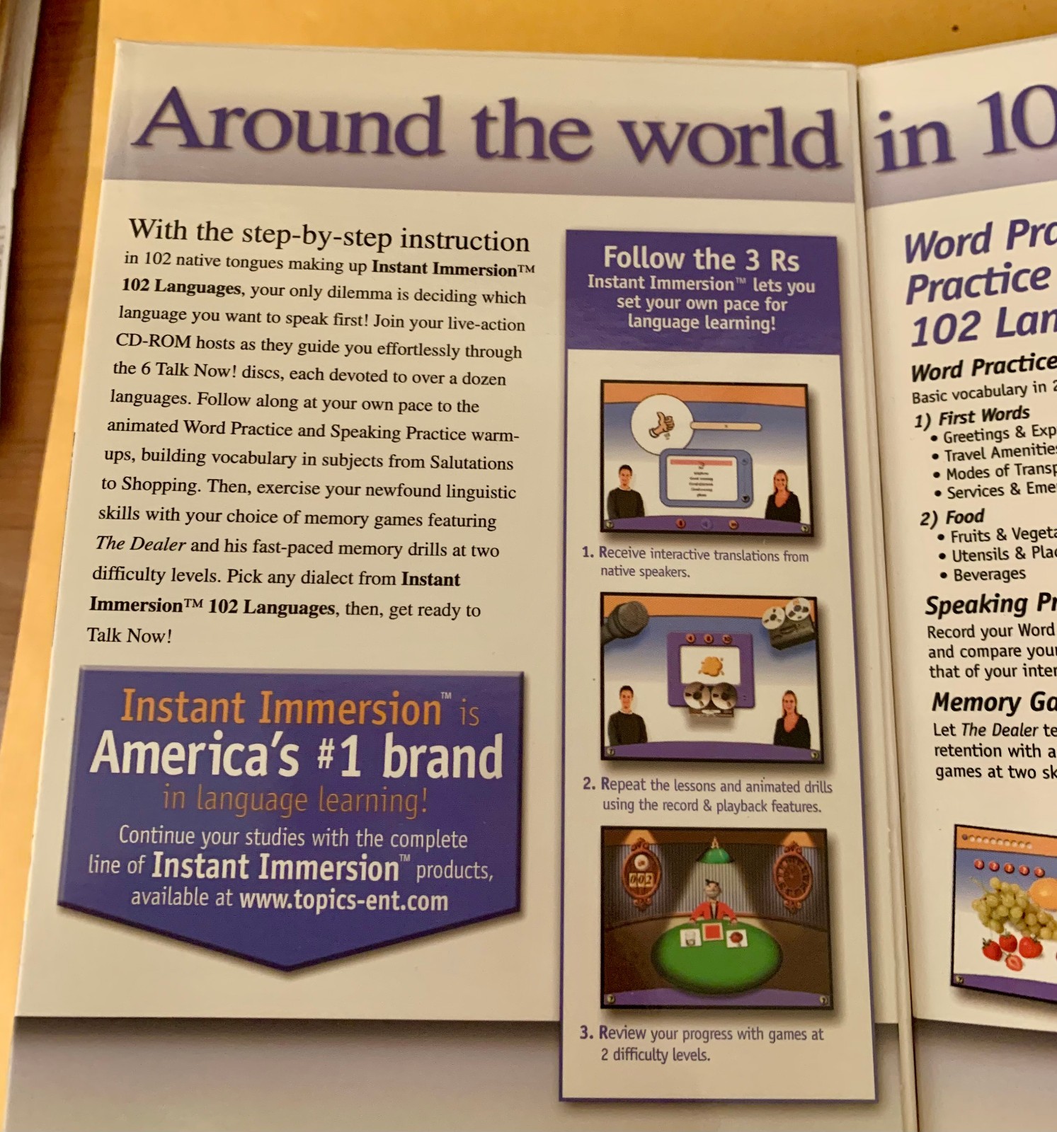 Topics Entertainment Instant Immersion 102 Languages (CD) PC, Mac NEW Open Box