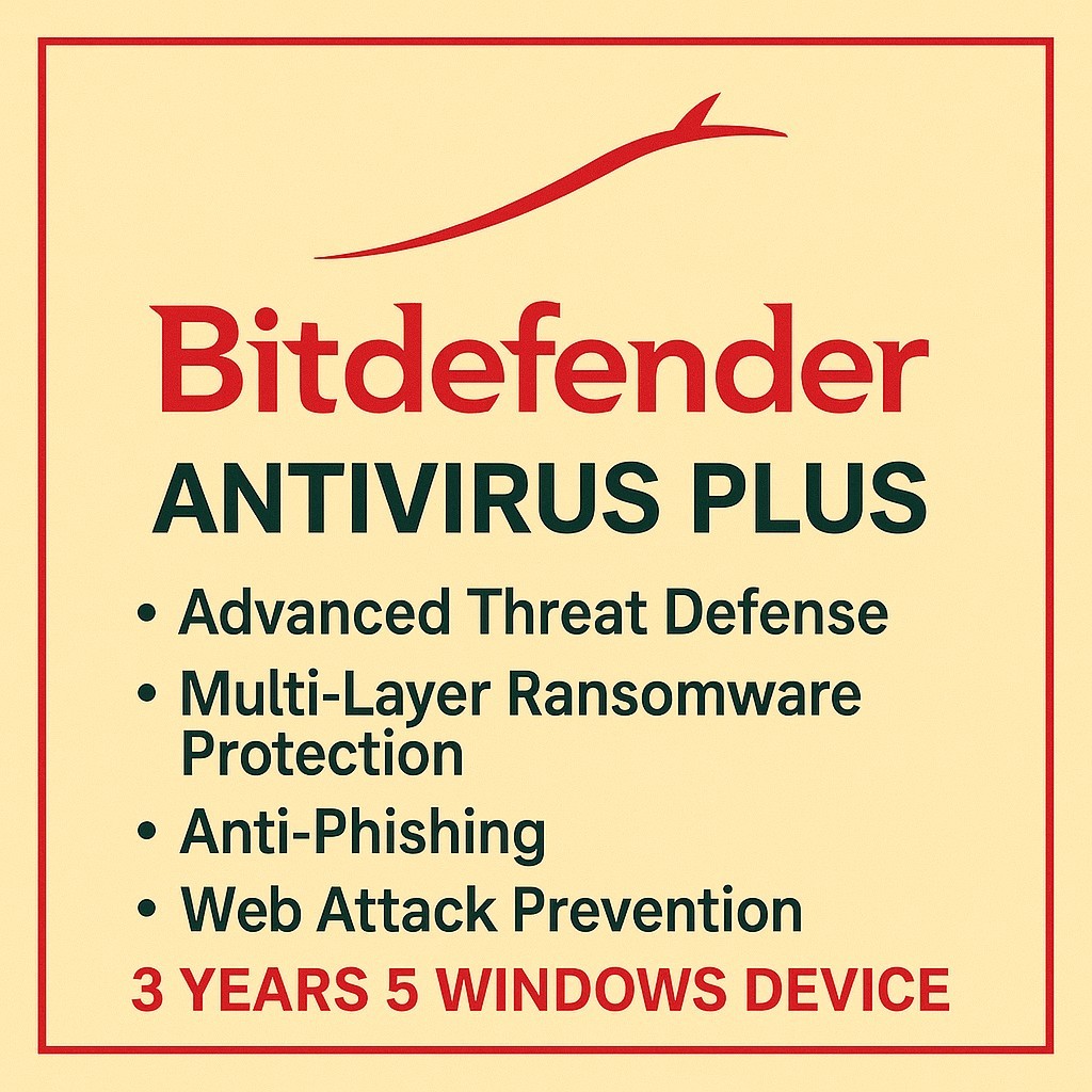 Bitdefender Antivirus Plus – 3 Years 5 Windows Devices