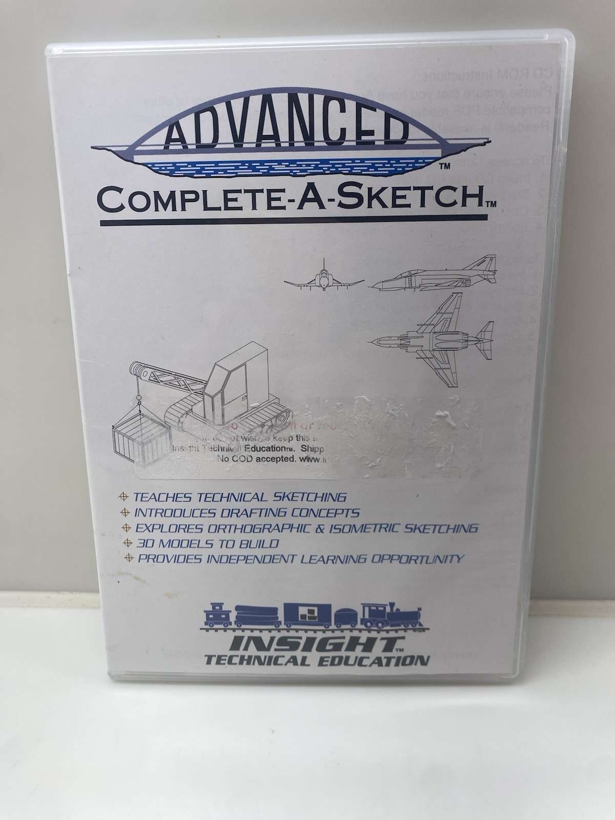 ADVANCED COMPLETE-A-SKETCH CD-ROM Art Course Drafting Technical Sketching 3D NEW