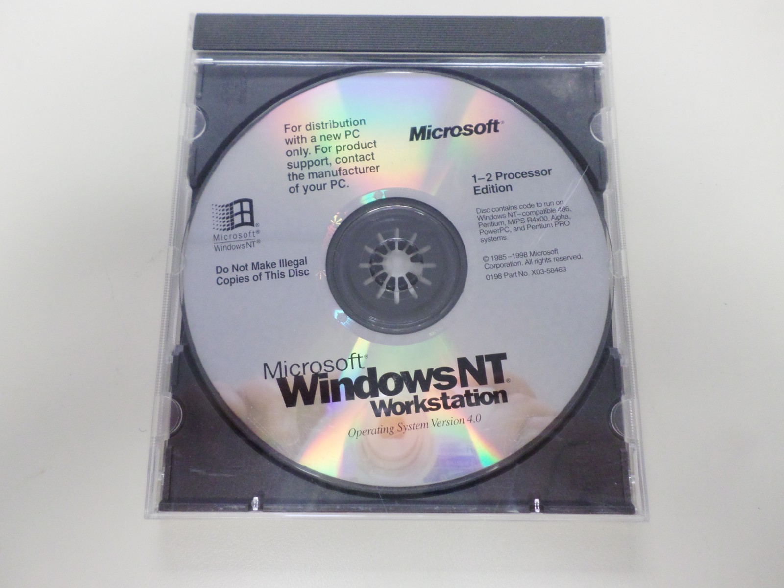 Microsoft Windows NT 4.0 Workstation CD With Key OEM And Boot Disks Book