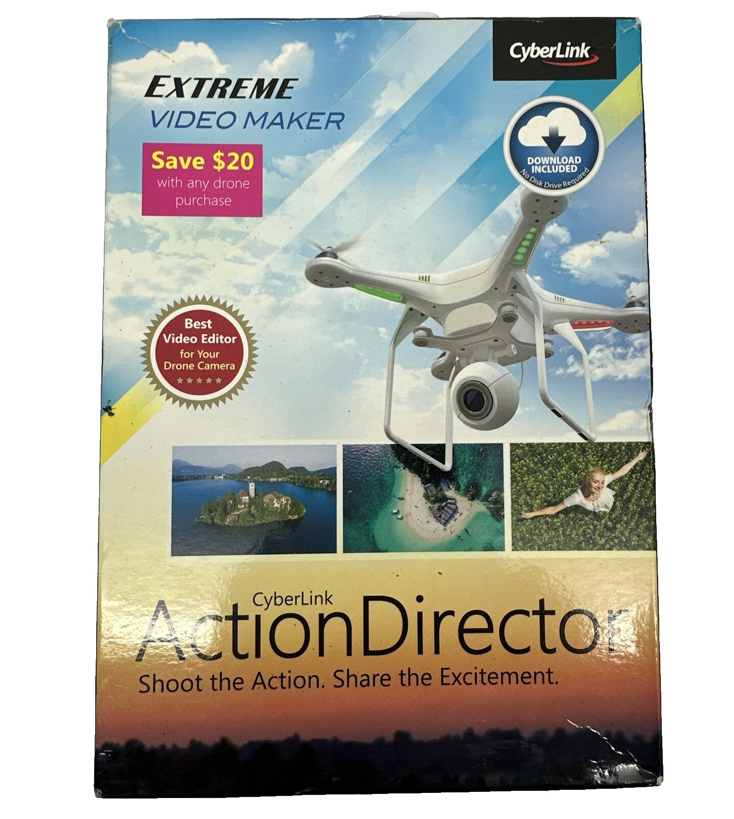 CyberLink ActionDirector Extreme Video Maker Drone Video Editing w Key