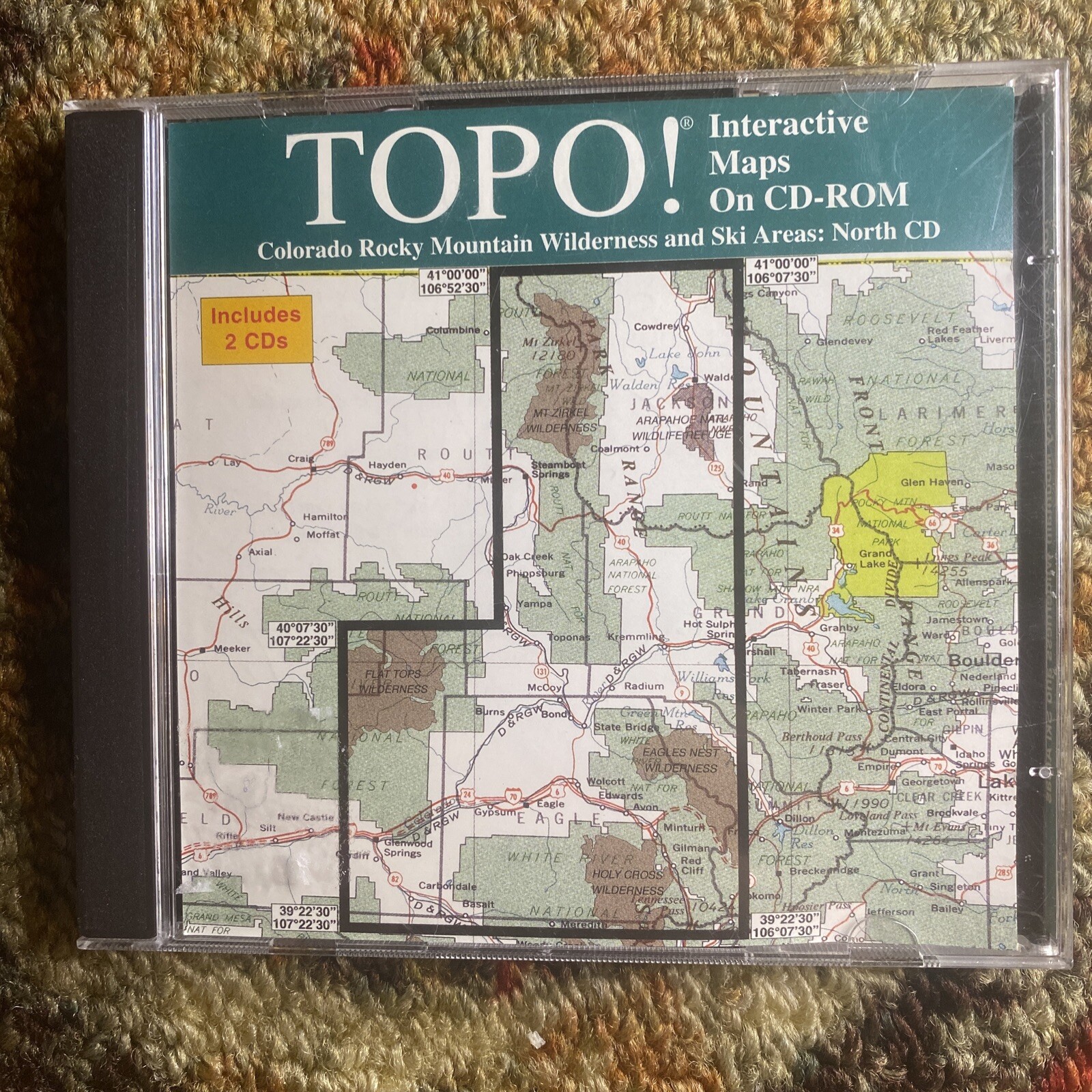 TOPO! Interactive Maps – Colorado Rocky Mountain Wilderness Ski (2 CD-Roms 1998)