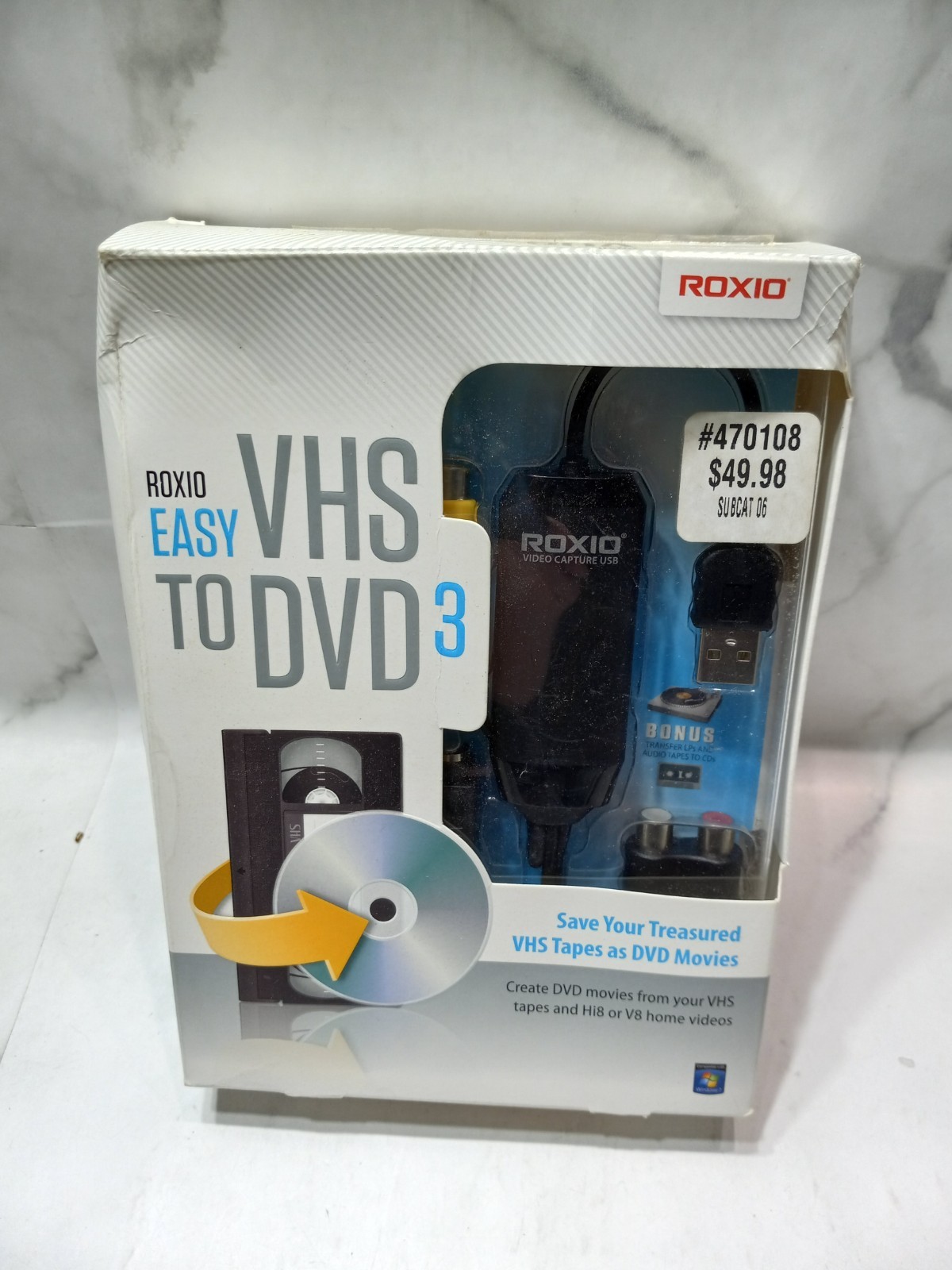Roxio Easy VHS to DVD 3 All In One Analog to Digital Media Converter Kit NEW