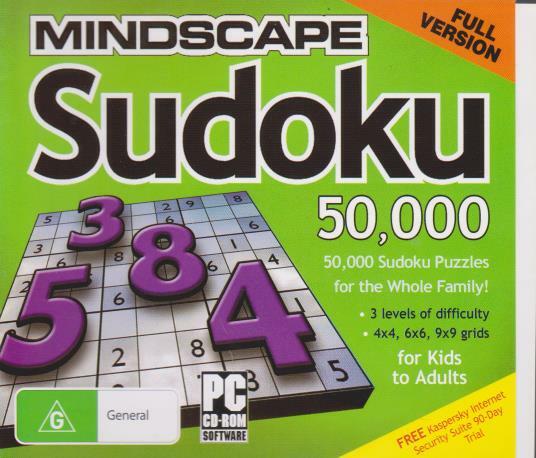Mindscape Sudoku 50,000 PC CD insert numbers in correct row order puzzle game!