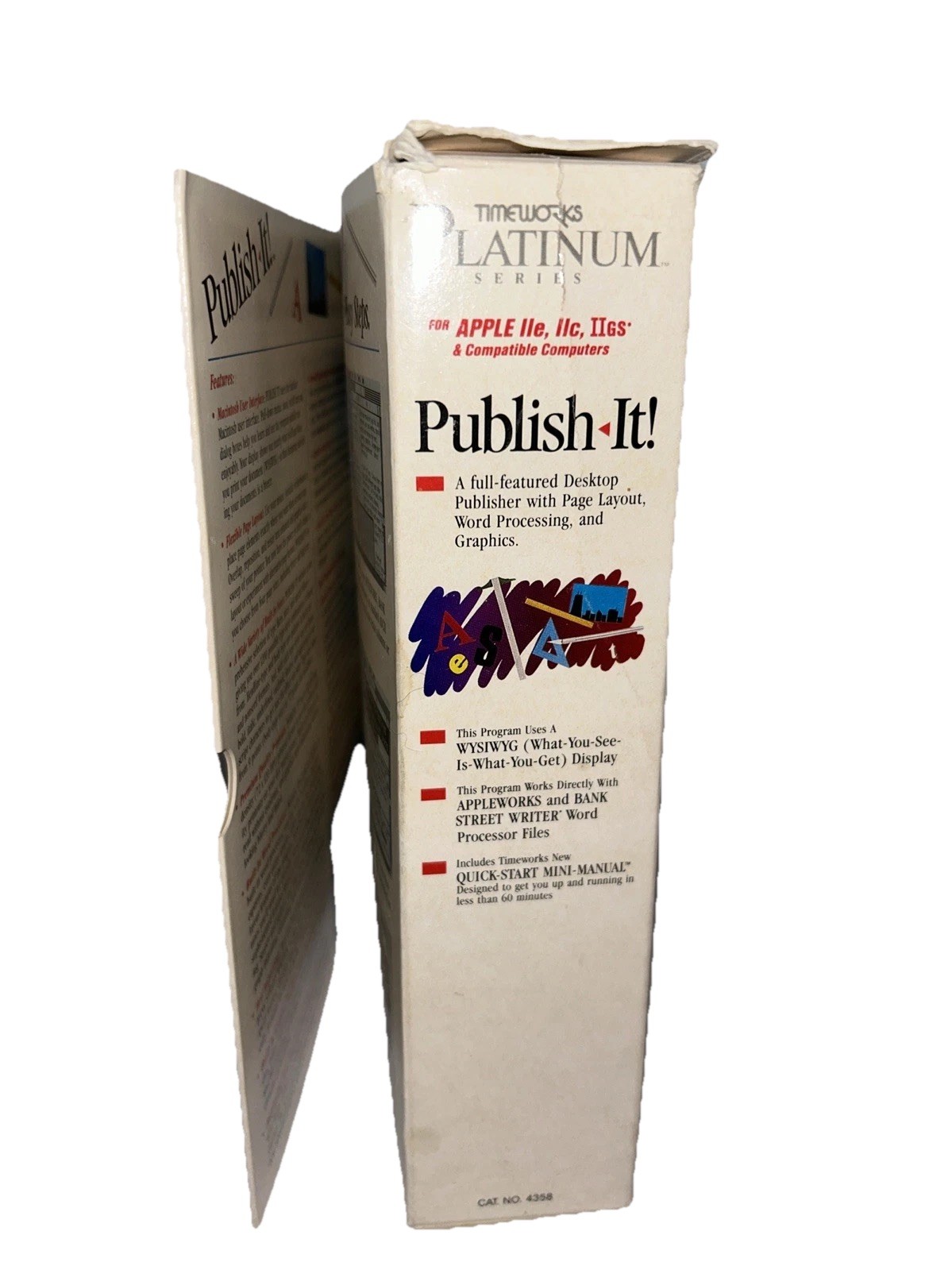 Timeworks Platinum Publish-It! for Apple IIc, Appleoworks and bank street writer