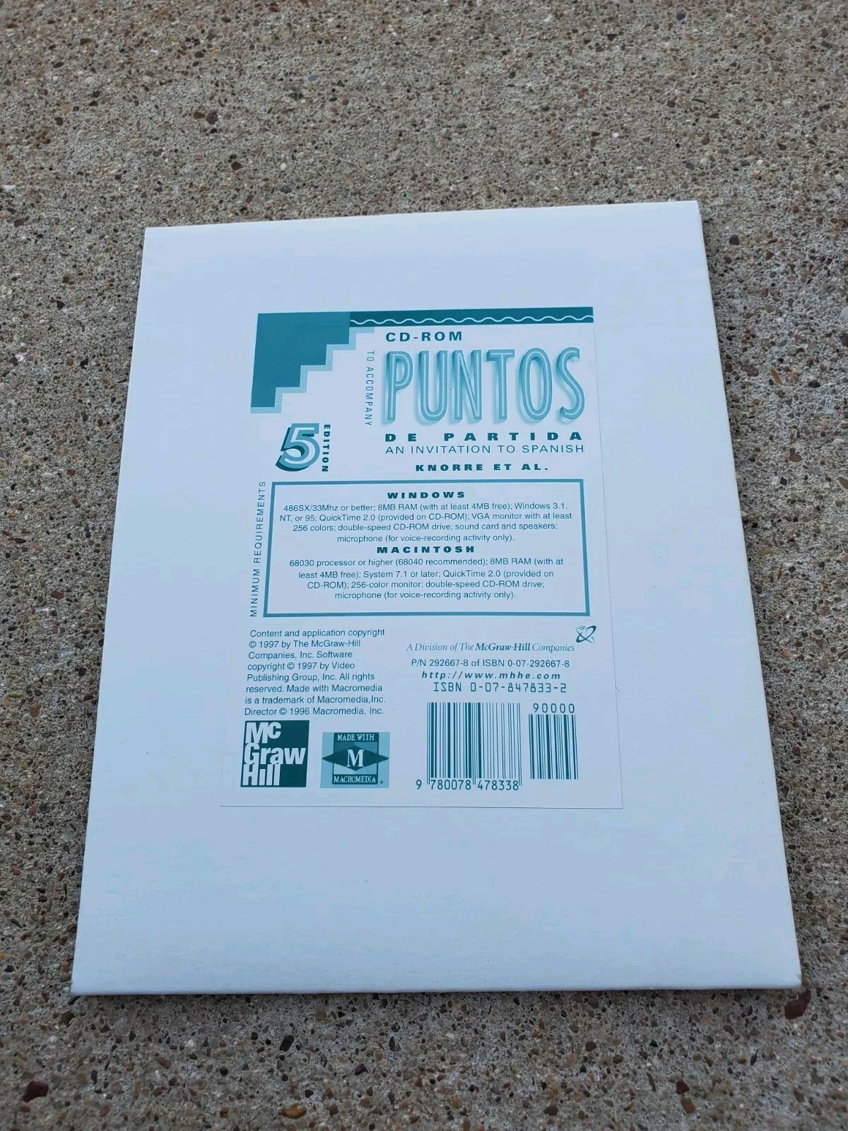 Interactive CD-ROM to accompany Puntos de Partida – McGraw Hill (Sealed) 5th Ed.