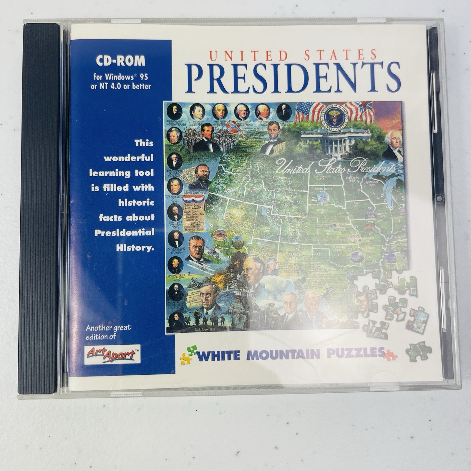 United States Presidents CD ROM PC Game ArtApart White Mountain Puzzles Windows